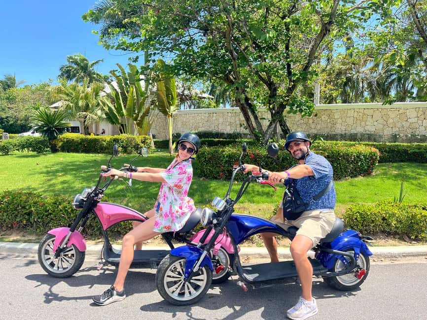 Bavaro Punta Cana: City Tour with Harley models E-Scooters - Pickup, practice, and the first ride