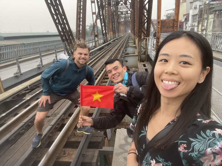 Hanoi Motorbike Adventures - Crossing Long Bien Bridge