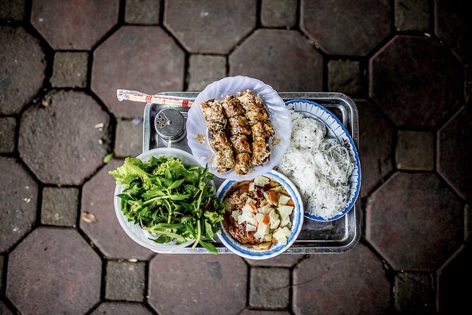 Hanoi Street Food Tour By Motorbike + Sightseeing SAFE & FUN - Grilled spring rolls and the first taste of Hanoi