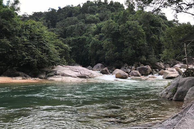 Hidden Hon Ba Nature Reserve Motorcycle Tour BBQ,Beer,Waterfall - A waterfall swim and BBQ lunch in the forest