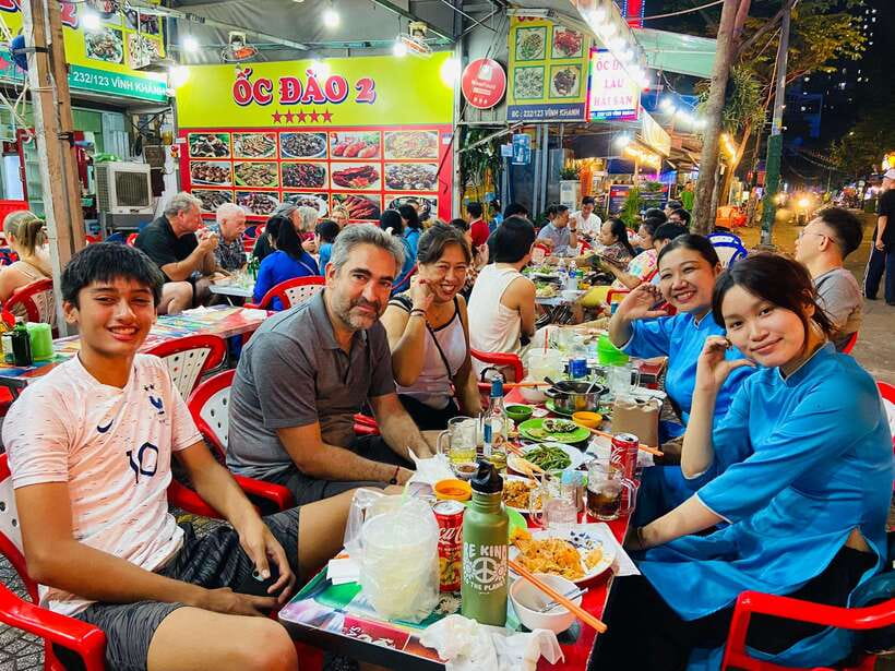 KISSTOUR | Motorbike Food Tour Female Drivers in Ho Chi Minh - Second stop: sizzling crepes, betel leaves, and shared plates